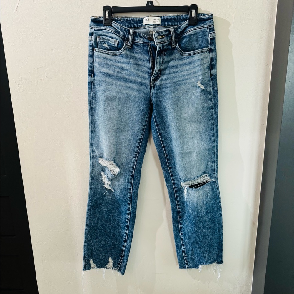 Distressed Blue Jeans